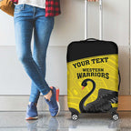 Custom Western Australia Cricket Luggage Cover Go Warriors Black Swans - Aboriginal Art
