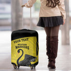 Custom Western Australia Cricket Luggage Cover Go Warriors Black Swans - Aboriginal Art