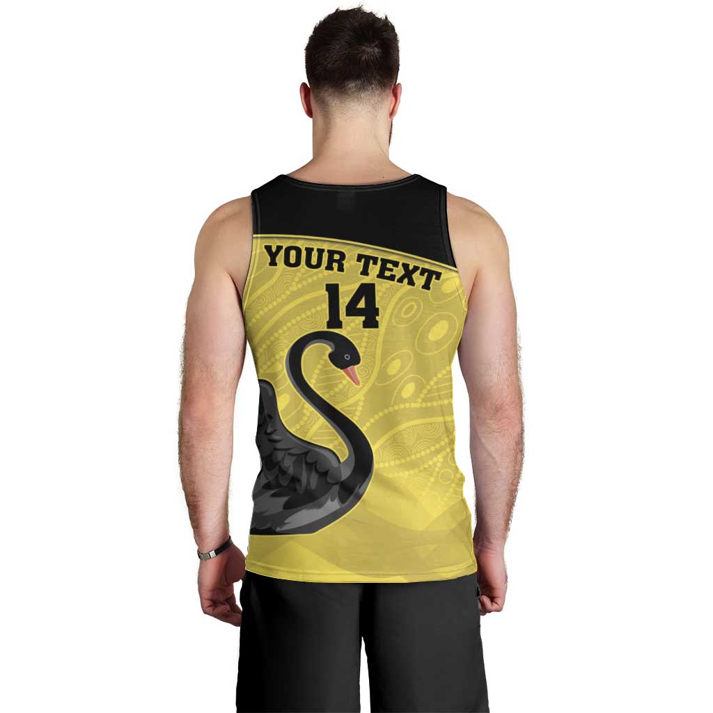 Custom Western Australia Cricket Men Tank Top Go Warriors Black Swans - Aboriginal Art