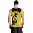 Custom Western Australia Cricket Men Tank Top Go Warriors Black Swans - Aboriginal Art