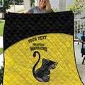 Custom Western Australia Cricket Quilt Go Warriors Black Swans - Aboriginal Art