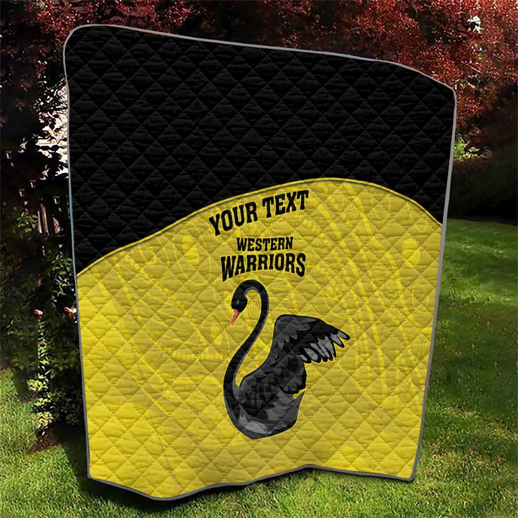 Custom Western Australia Cricket Quilt Go Warriors Black Swans - Aboriginal Art