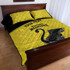 Custom Western Australia Cricket Quilt Bed Set Go Warriors Black Swans - Aboriginal Art