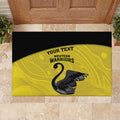 Custom Western Australia Cricket Rubber Doormat Go Warriors Black Swans - Aboriginal Art
