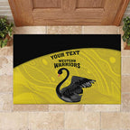 Custom Western Australia Cricket Rubber Doormat Go Warriors Black Swans - Aboriginal Art