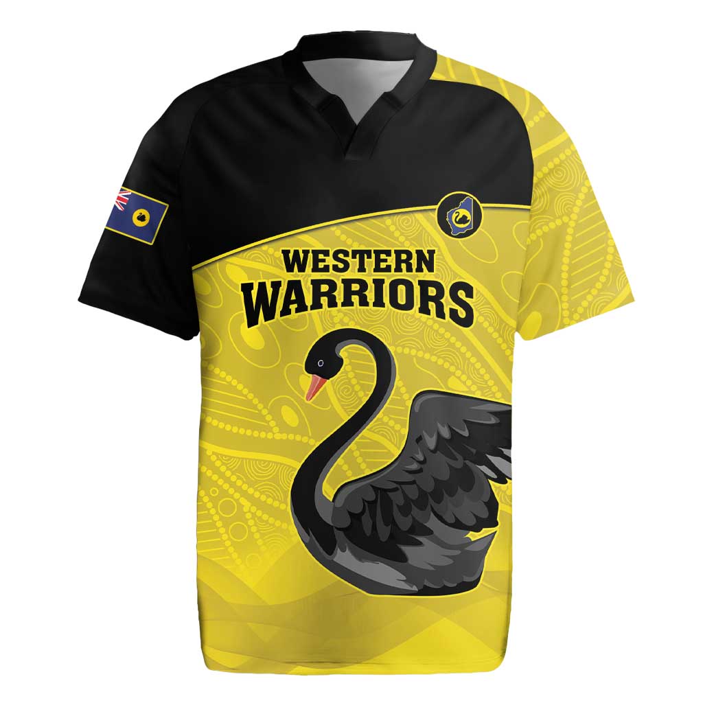 Custom Western Australia Cricket Rugby Jersey Go Warriors Black Swans - Aboriginal Art