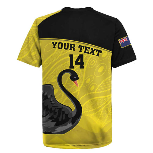 Custom Western Australia Cricket Rugby Jersey Go Warriors Black Swans - Aboriginal Art
