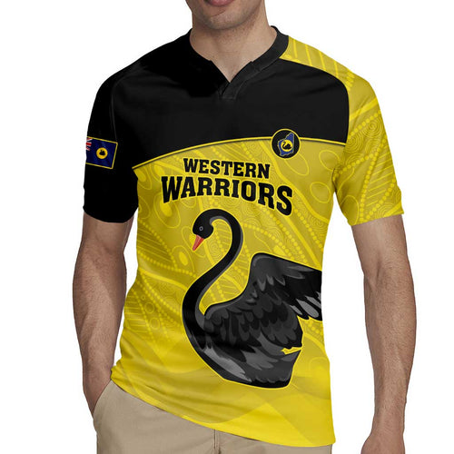 Custom Western Australia Cricket Rugby Jersey Go Warriors Black Swans - Aboriginal Art