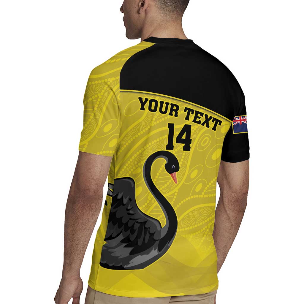 Custom Western Australia Cricket Rugby Jersey Go Warriors Black Swans - Aboriginal Art