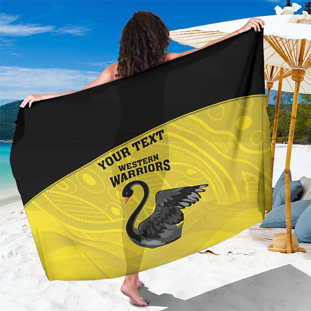Custom Western Australia Cricket Sarong Go Warriors Black Swans - Aboriginal Art