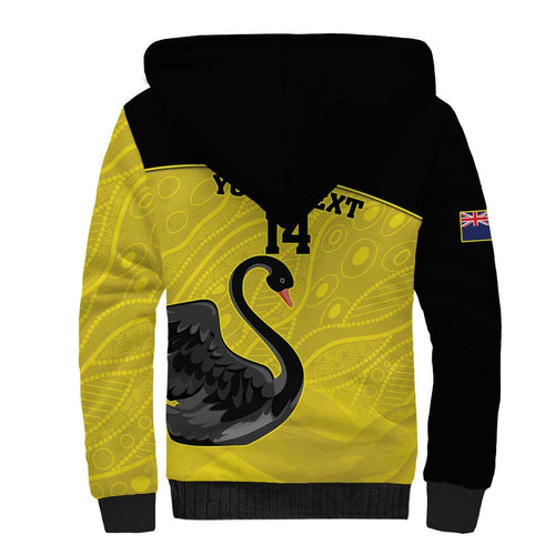 Custom Western Australia Cricket Sherpa Hoodie Go Warriors Black Swans - Aboriginal Art