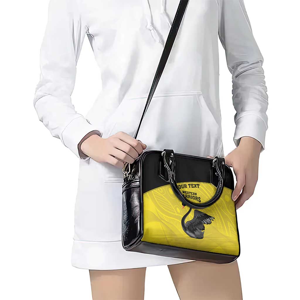 Custom Western Australia Cricket Shoulder Handbag Go Warriors Black Swans - Aboriginal Art