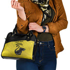 Custom Western Australia Cricket Shoulder Handbag Go Warriors Black Swans - Aboriginal Art