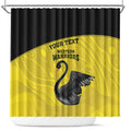 Custom Western Australia Cricket Shower Curtain Go Warriors Black Swans - Aboriginal Art