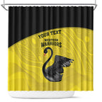 Custom Western Australia Cricket Shower Curtain Go Warriors Black Swans - Aboriginal Art