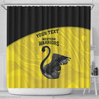 Custom Western Australia Cricket Shower Curtain Go Warriors Black Swans - Aboriginal Art