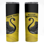 Custom Western Australia Cricket Skinny Tumbler Go Warriors Black Swans - Aboriginal Art