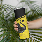 Custom Western Australia Cricket Skinny Tumbler Go Warriors Black Swans - Aboriginal Art