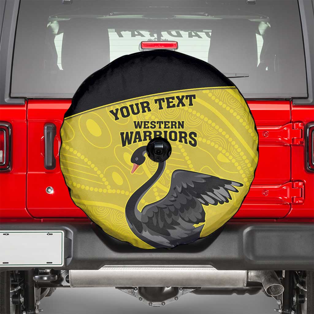 Custom Western Australia Cricket Spare Tire Cover Go Warriors Black Swans - Aboriginal Art