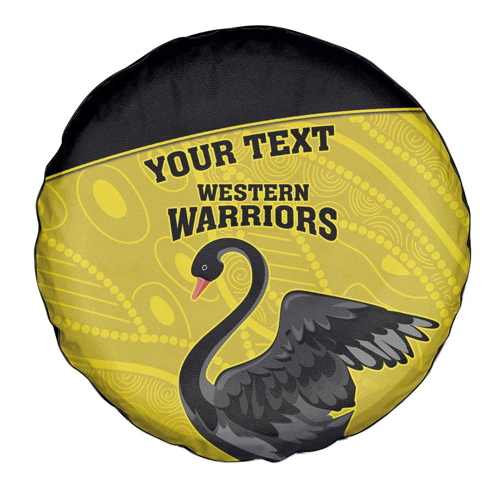 Custom Western Australia Cricket Spare Tire Cover Go Warriors Black Swans - Aboriginal Art