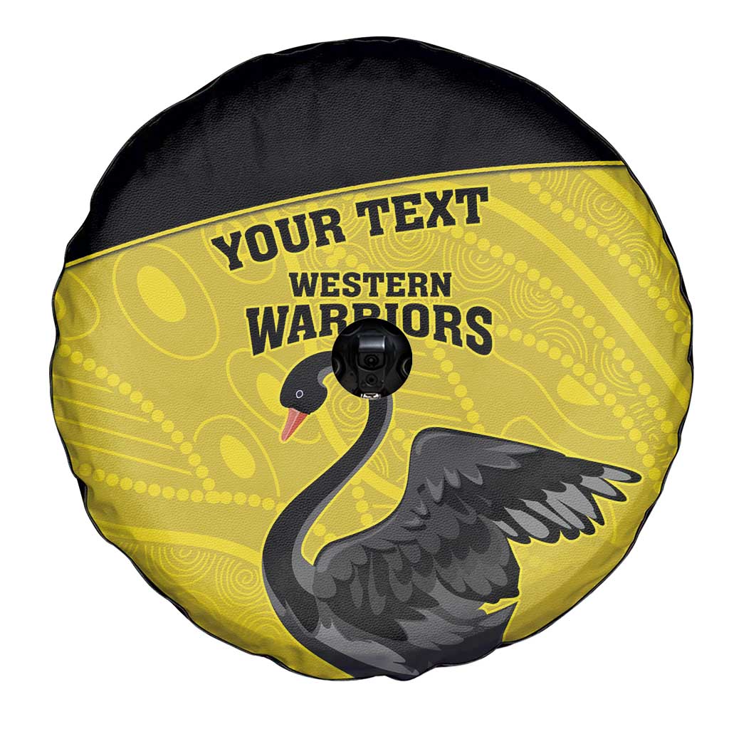 Custom Western Australia Cricket Spare Tire Cover Go Warriors Black Swans - Aboriginal Art