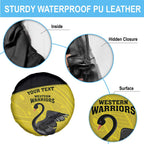 Custom Western Australia Cricket Spare Tire Cover Go Warriors Black Swans - Aboriginal Art