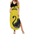 Custom Western Australia Cricket Summer Maxi Dress Go Warriors Black Swans - Aboriginal Art