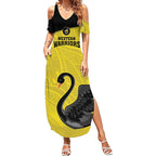 Custom Western Australia Cricket Summer Maxi Dress Go Warriors Black Swans - Aboriginal Art