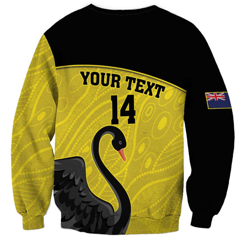 Custom Western Australia Cricket Sweatshirt Go Warriors Black Swans - Aboriginal Art