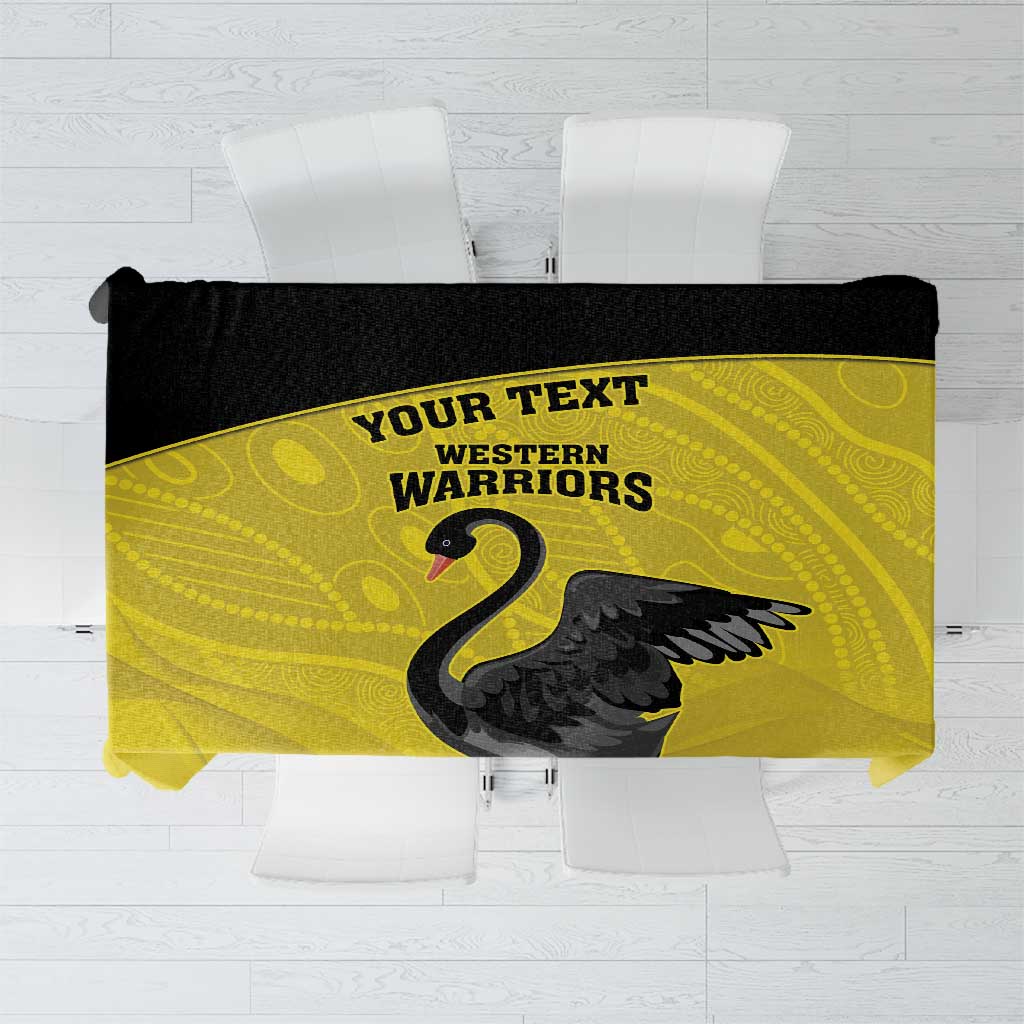Custom Western Australia Cricket Tablecloth Go Warriors Black Swans - Aboriginal Art