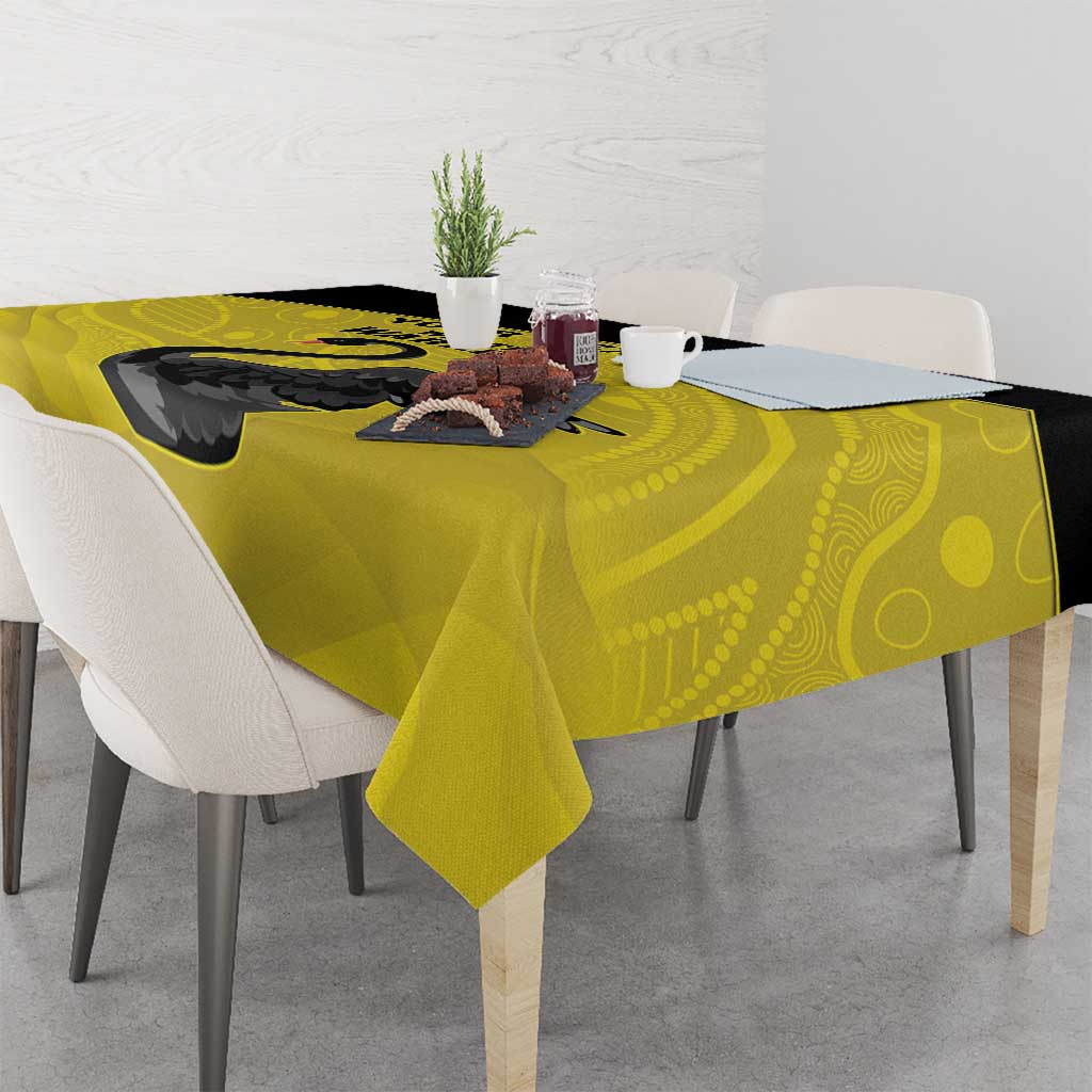 Custom Western Australia Cricket Tablecloth Go Warriors Black Swans - Aboriginal Art