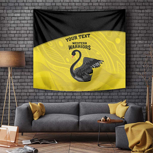 Custom Western Australia Cricket Tapestry Go Warriors Black Swans - Aboriginal Art