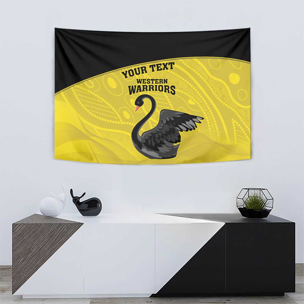 Custom Western Australia Cricket Tapestry Go Warriors Black Swans - Aboriginal Art