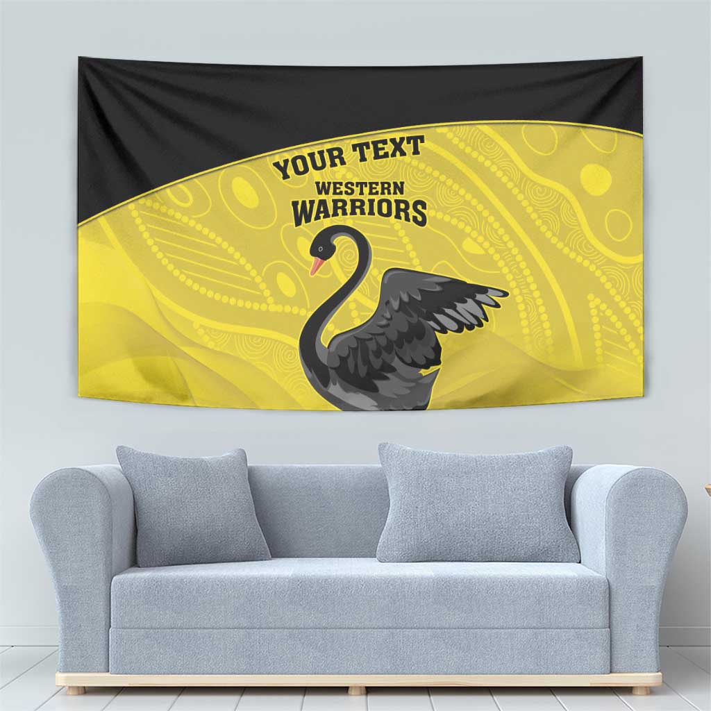 Custom Western Australia Cricket Tapestry Go Warriors Black Swans - Aboriginal Art