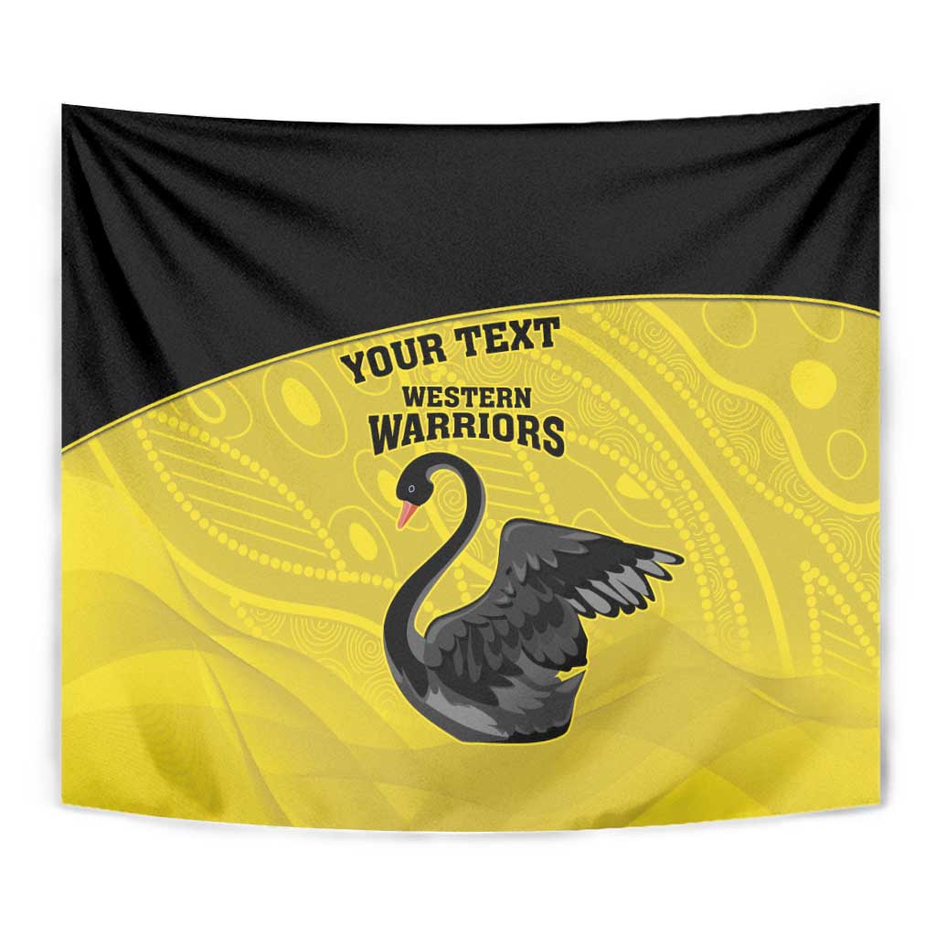 Custom Western Australia Cricket Tapestry Go Warriors Black Swans - Aboriginal Art
