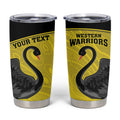 Custom Western Australia Cricket Tumbler Cup Go Warriors Black Swans - Aboriginal Art