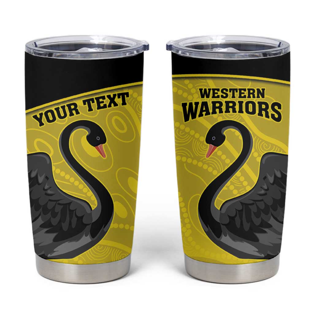 Custom Western Australia Cricket Tumbler Cup Go Warriors Black Swans - Aboriginal Art
