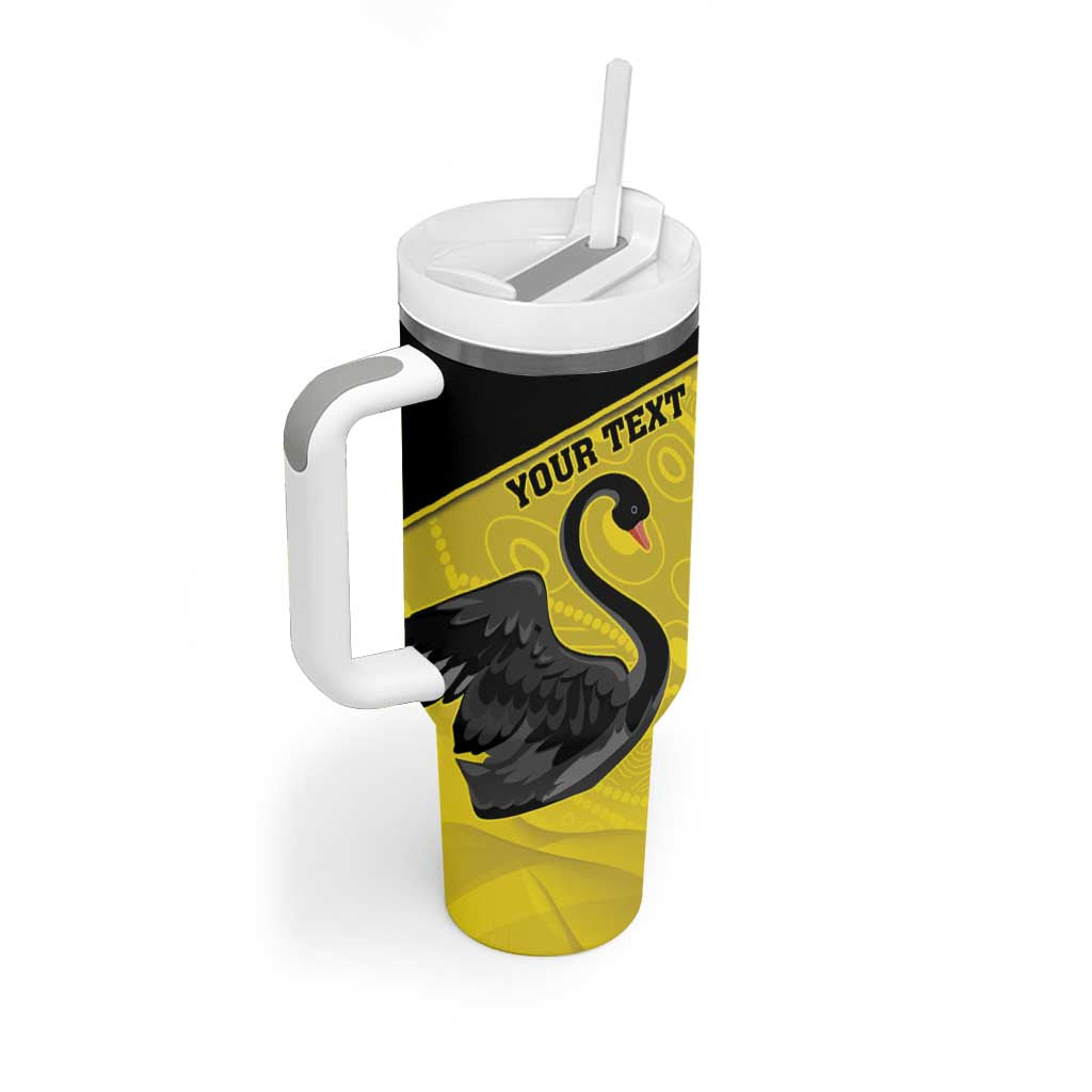 Custom Western Australia Cricket Tumbler With Handle Go Warriors Black Swans - Aboriginal Art