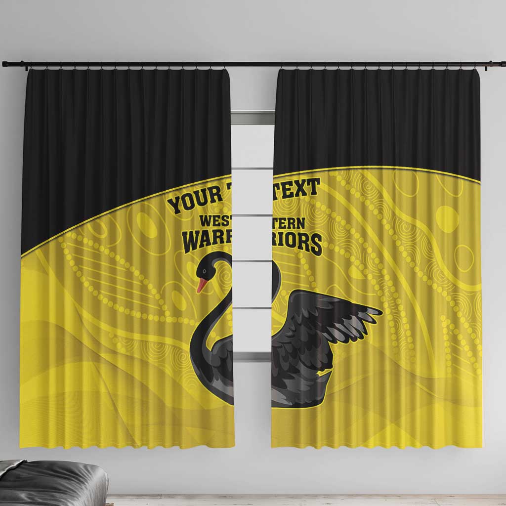 Custom Western Australia Cricket Window Curtain Go Warriors Black Swans - Aboriginal Art