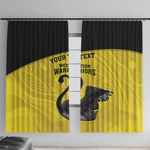 Custom Western Australia Cricket Window Curtain Go Warriors Black Swans - Aboriginal Art