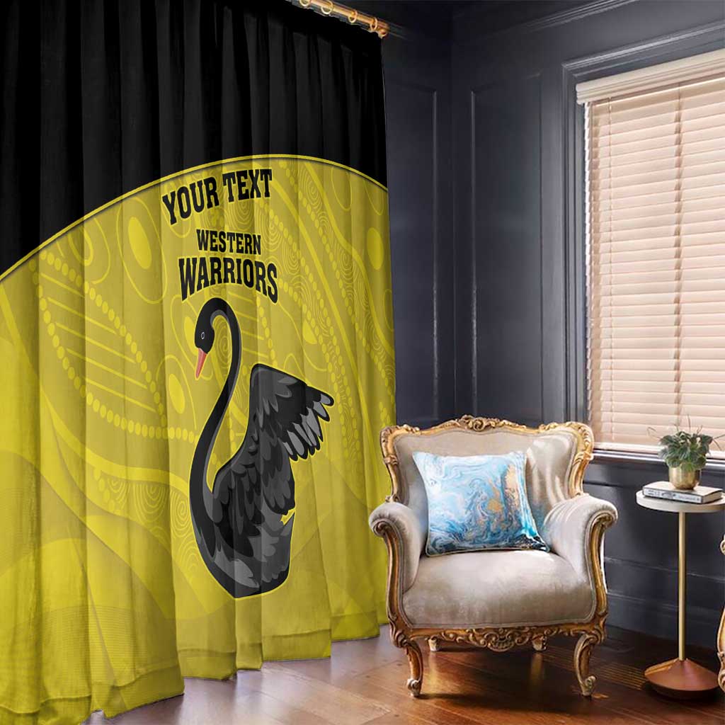 Custom Western Australia Cricket Window Curtain Go Warriors Black Swans - Aboriginal Art