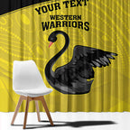 Custom Western Australia Cricket Window Curtain Go Warriors Black Swans - Aboriginal Art