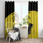 Custom Western Australia Cricket Window Curtain Go Warriors Black Swans - Aboriginal Art