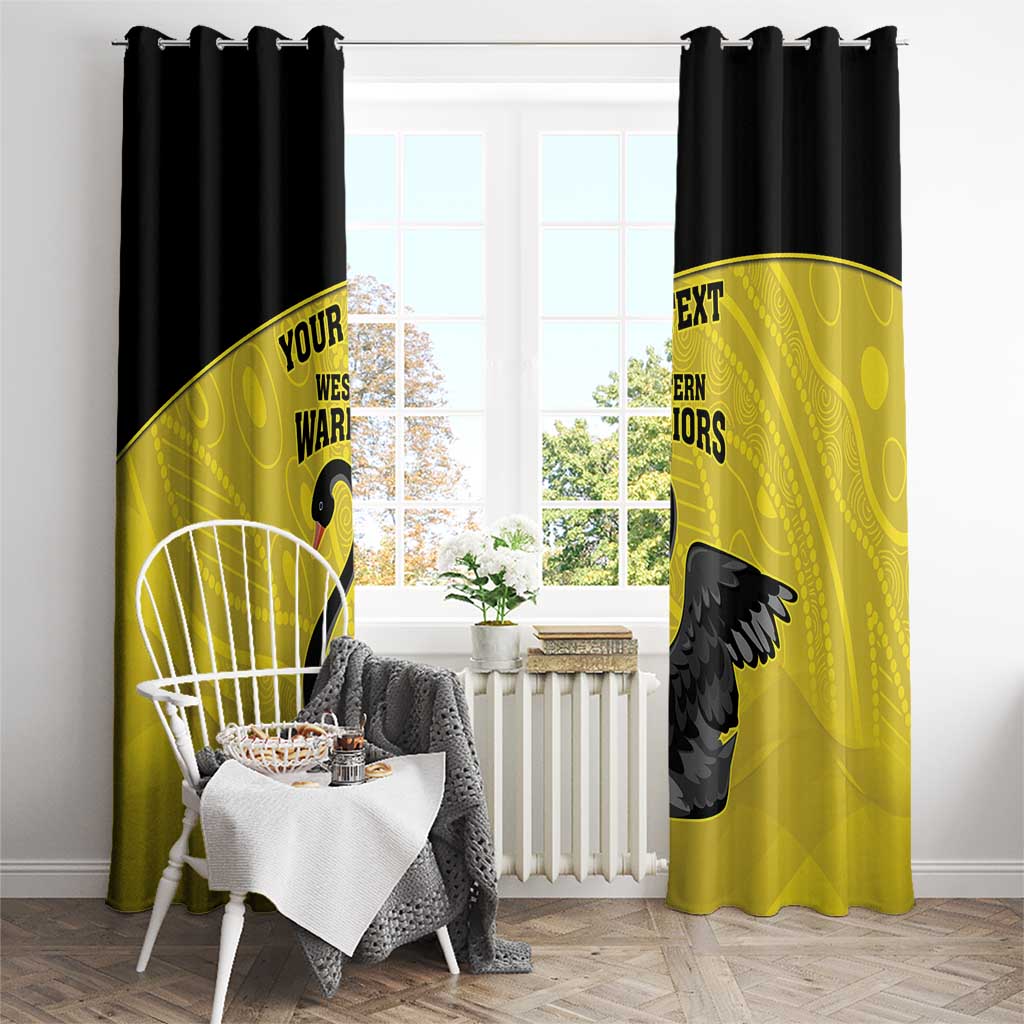 Custom Western Australia Cricket Window Curtain Go Warriors Black Swans - Aboriginal Art