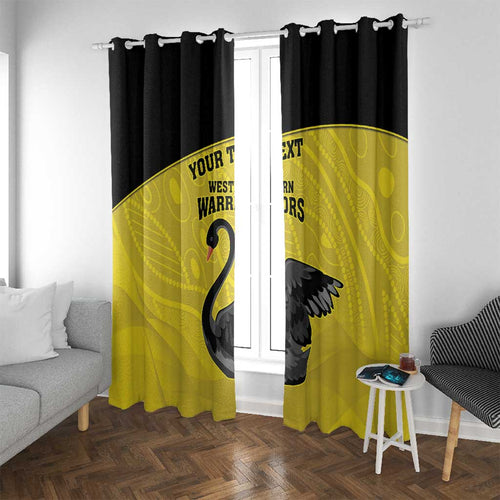 Custom Western Australia Cricket Window Curtain Go Warriors Black Swans - Aboriginal Art