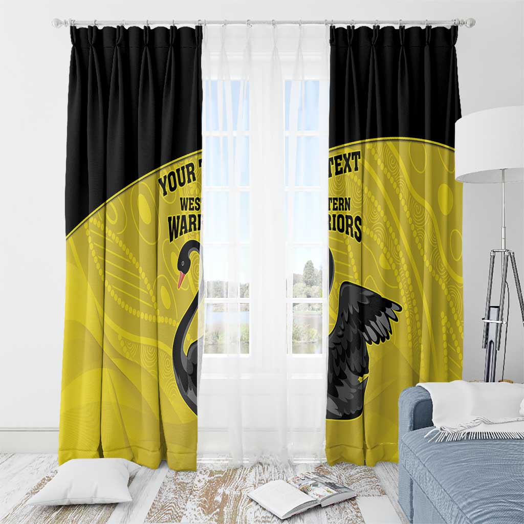 Custom Western Australia Cricket Window Curtain Go Warriors Black Swans - Aboriginal Art