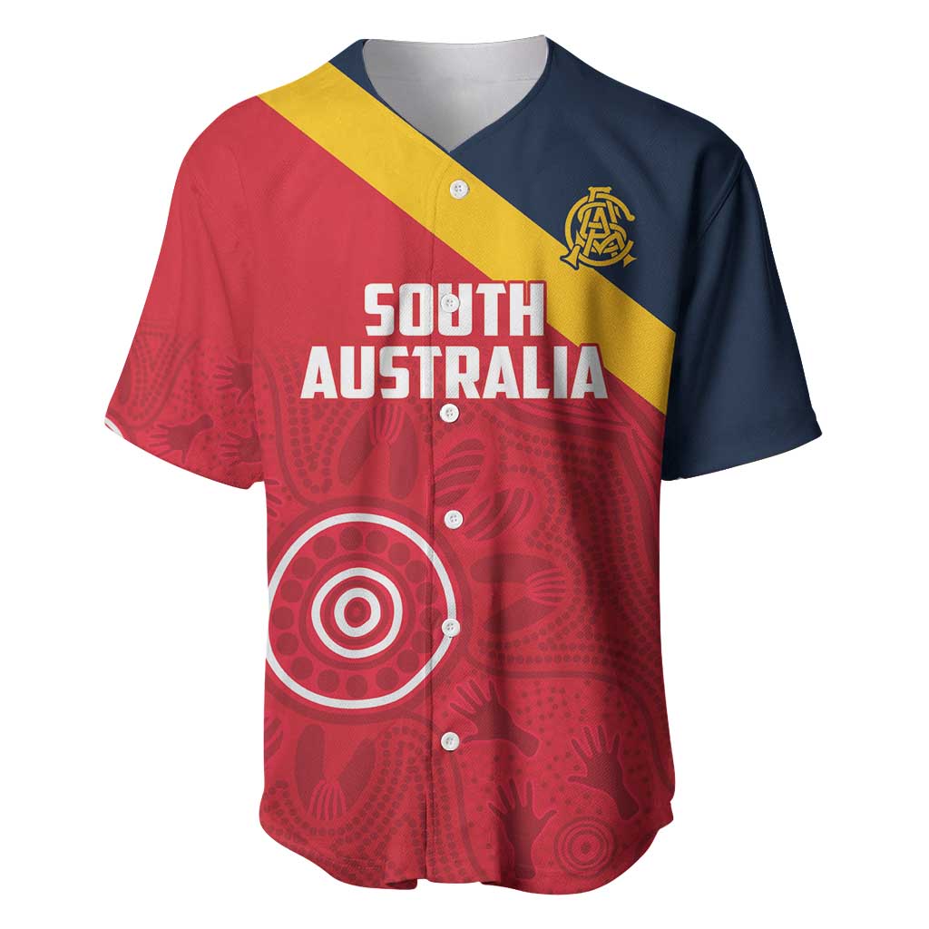 Custom South Australia Cricket Baseball Jersey Go Champions - Aboriginal Art