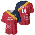 Custom South Australia Cricket Baseball Jersey Go Champions - Aboriginal Art