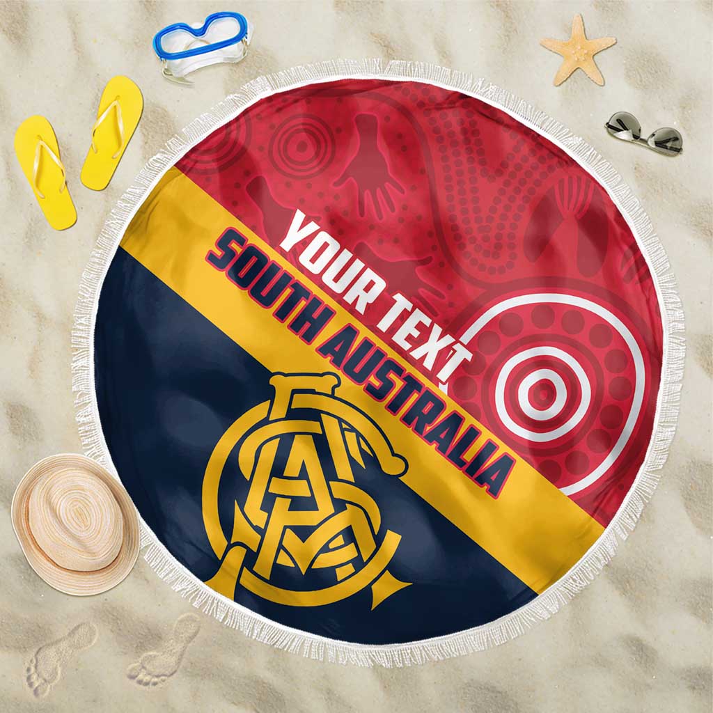 Custom South Australia Cricket Beach Blanket Go Champions - Aboriginal Art