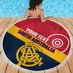 Custom South Australia Cricket Beach Blanket Go Champions - Aboriginal Art